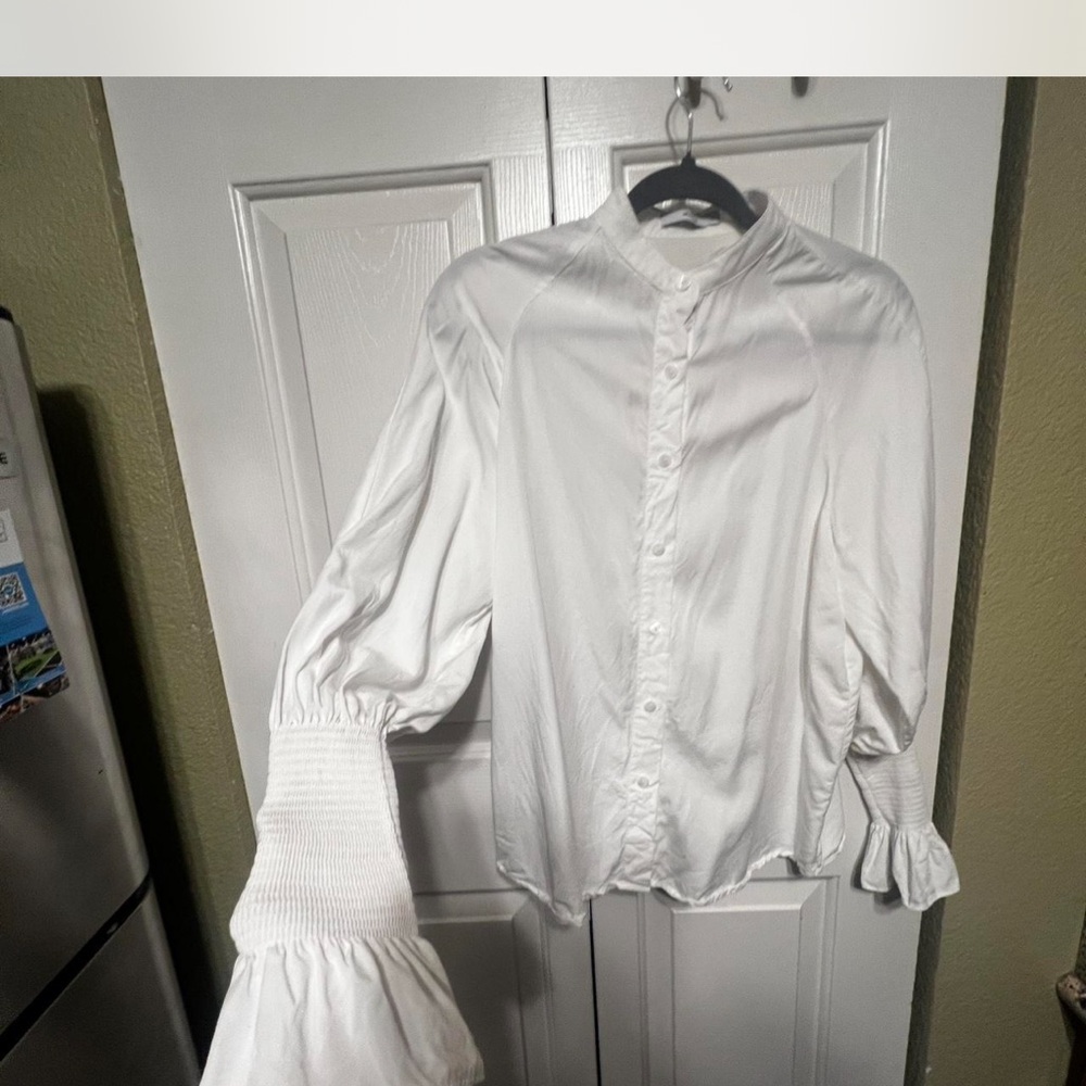 Elegant White Button-Up Blouse